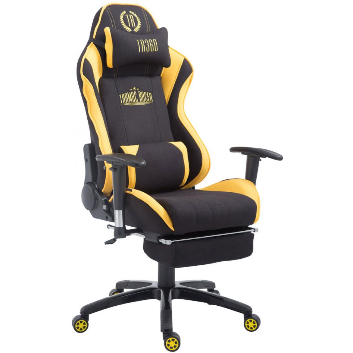 Icaverne - sublime Chaise de bureau ligne Luanda Shift V2 en tissu avec repose-pieds couleur noir jaune - Chaises