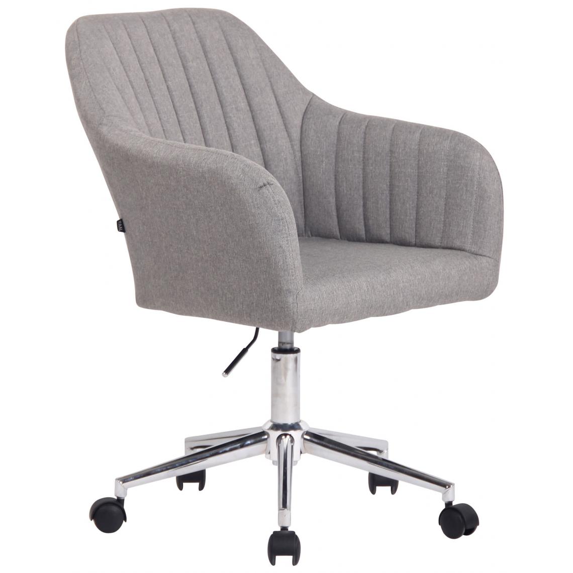 Icaverne - Stylé Chaise de bureau en tissu Moroni couleur gris clair - Chaises