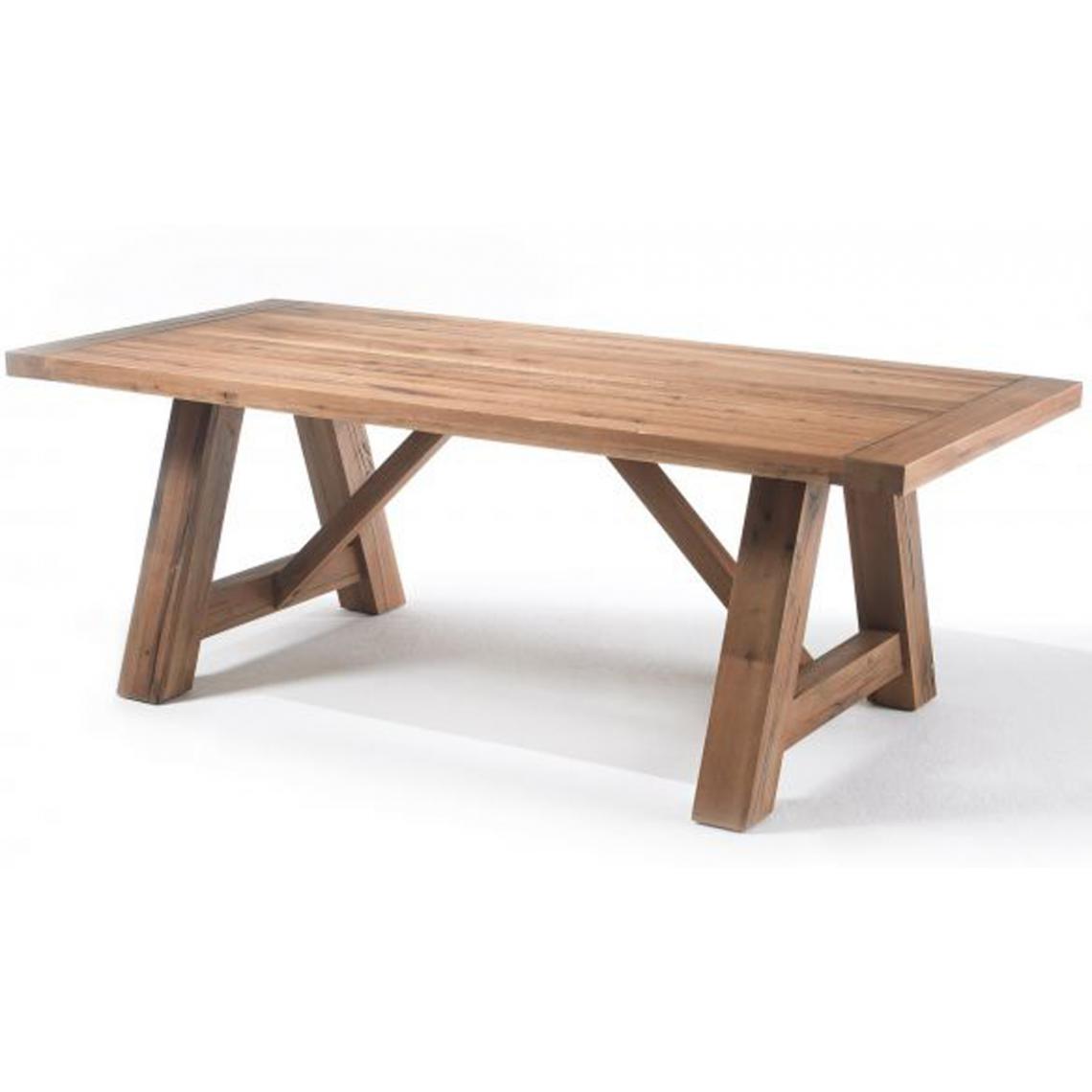 Pegane - Table à manger en chêne massif Bassano laqué mat - L.260 x H.76 x P.100 cm -PEGANE- - Tables à manger