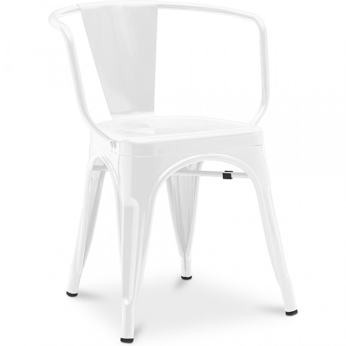 Iconik Interior - Chaise de salle à manger avec accoudoir Style Tolix design industriel en Métal - Nouvelle édition - Chaises