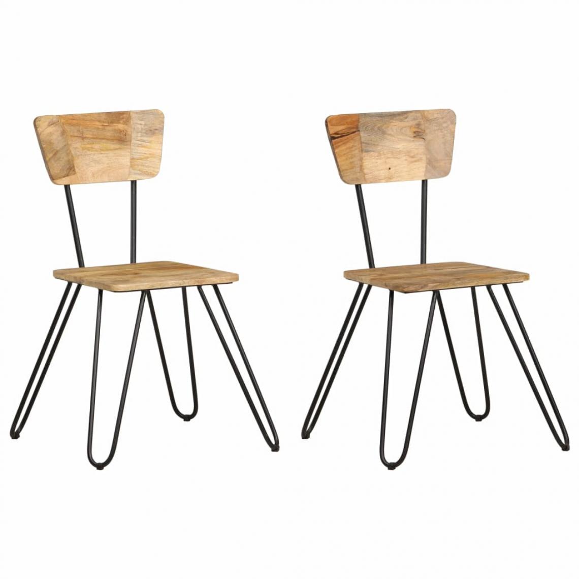 Decoshop26 - Lot de 2 chaises de salle à manger cuisine design moderne bois solide de manguier CDS020290 - Chaises