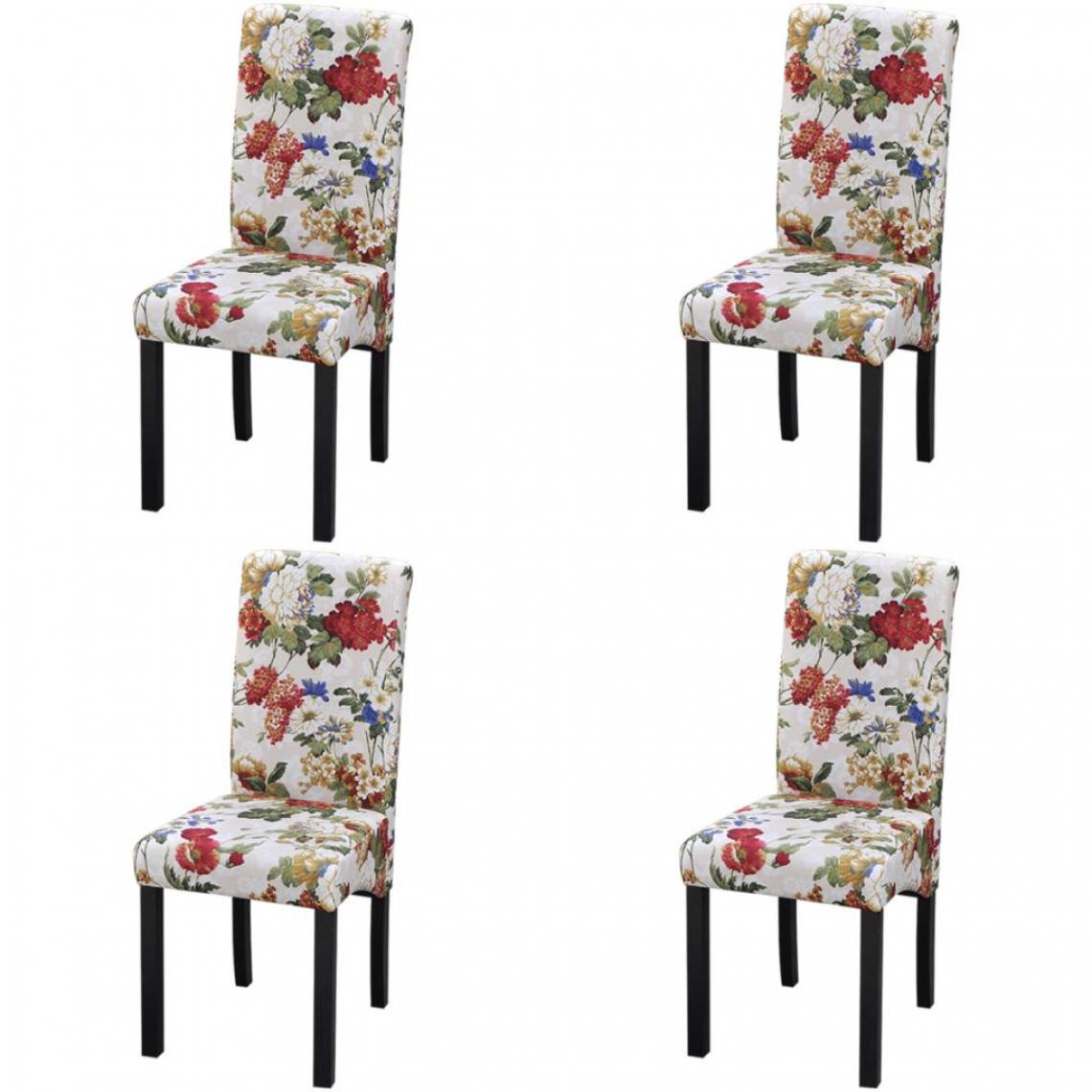 Chunhelife - Chaises de salle à manger 4 pcs Multicolore Tissu - Chaises