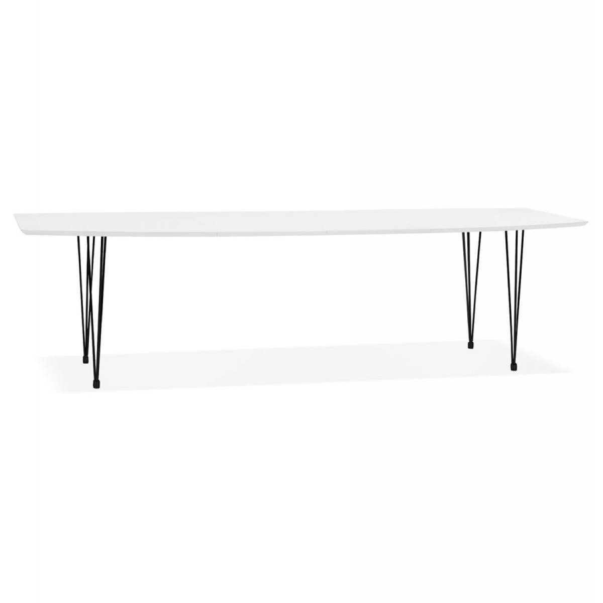 Alterego - Table à dîner / de réunion extensible 'MOTUS' blanche - 170(270)x100 cm - Tables à manger