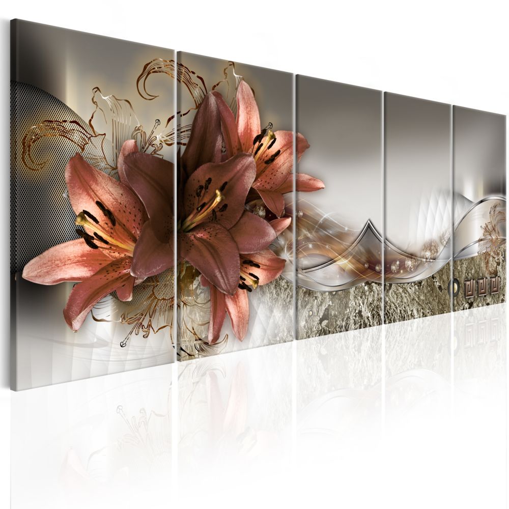 Bimago - Tableau - Lilies and Abstraction - Décoration, image, art | Abstraction | Fleurs et plantes | - Tableaux, peintures