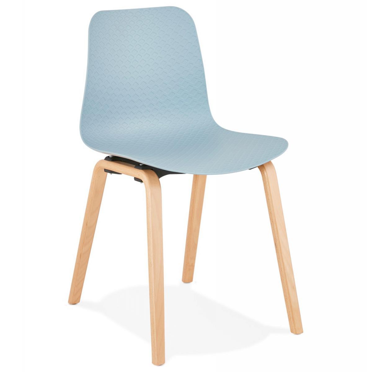Alterego - Chaise scandinave 'PACIFIK' bleue avec pieds en bois finition naturelle - Chaises