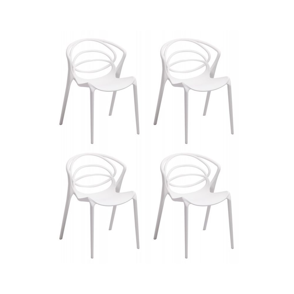 Meubletmoi - Lot 4 chaises de designers confort blanches - GINA - Chaises