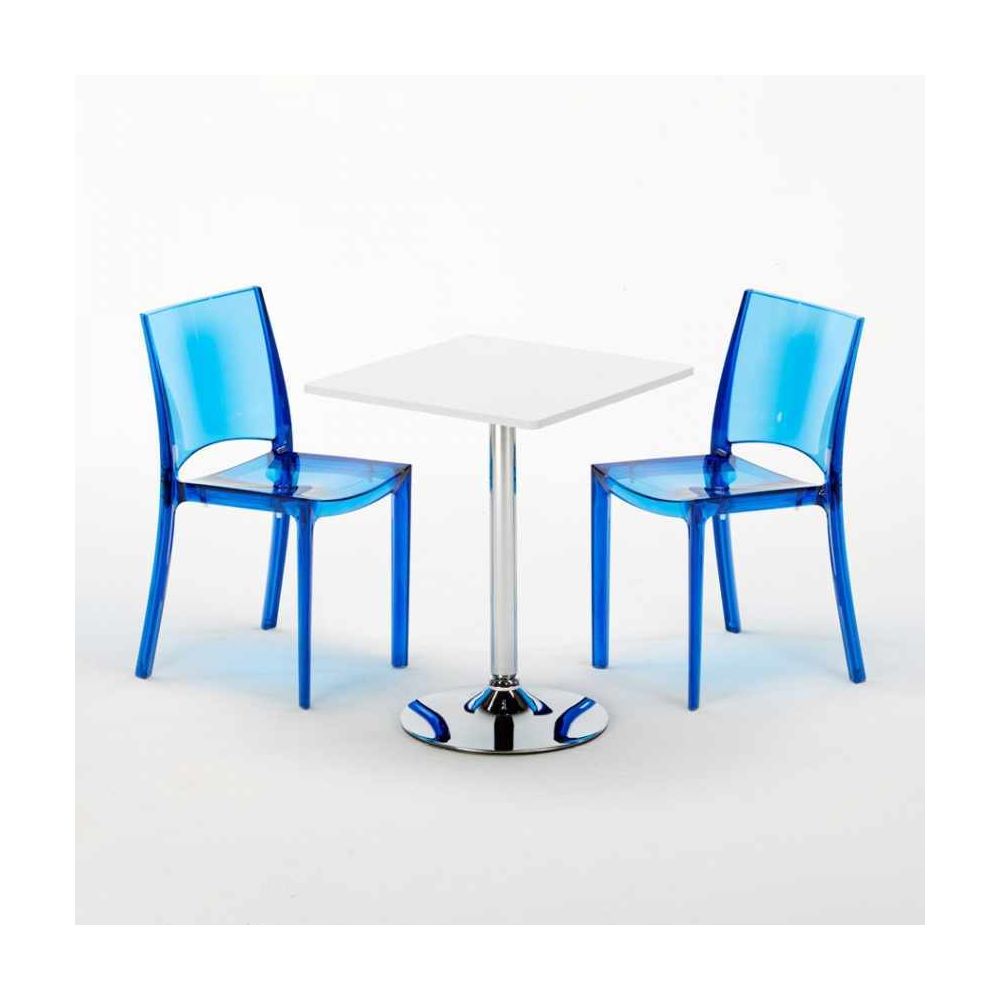 Grand Soleil - Table carré et Ronde avec 2 chaises colo - Chaises