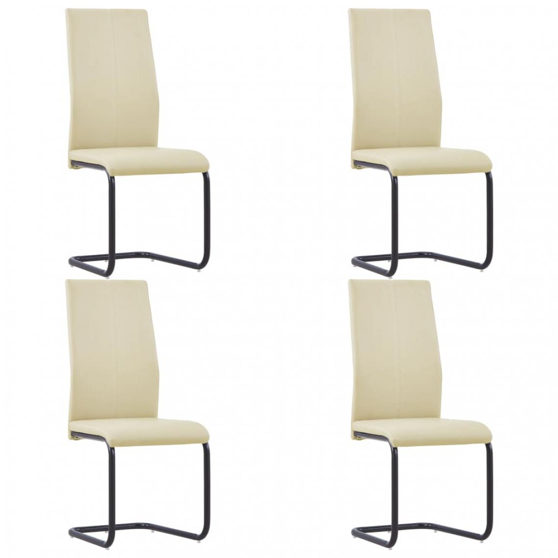 Chunhelife - Chunhelife Chaises de salle à manger cantilever 4pcs Cappuccino Similicuir - Chaises