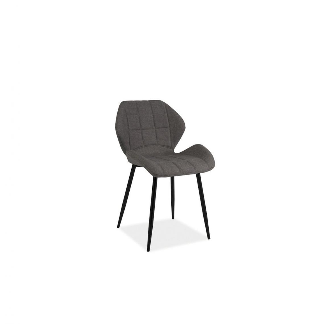 Ac-Deco - Chaise fauteuil - Hals - 51 x 39 x 81 cm - Gris - Chaises