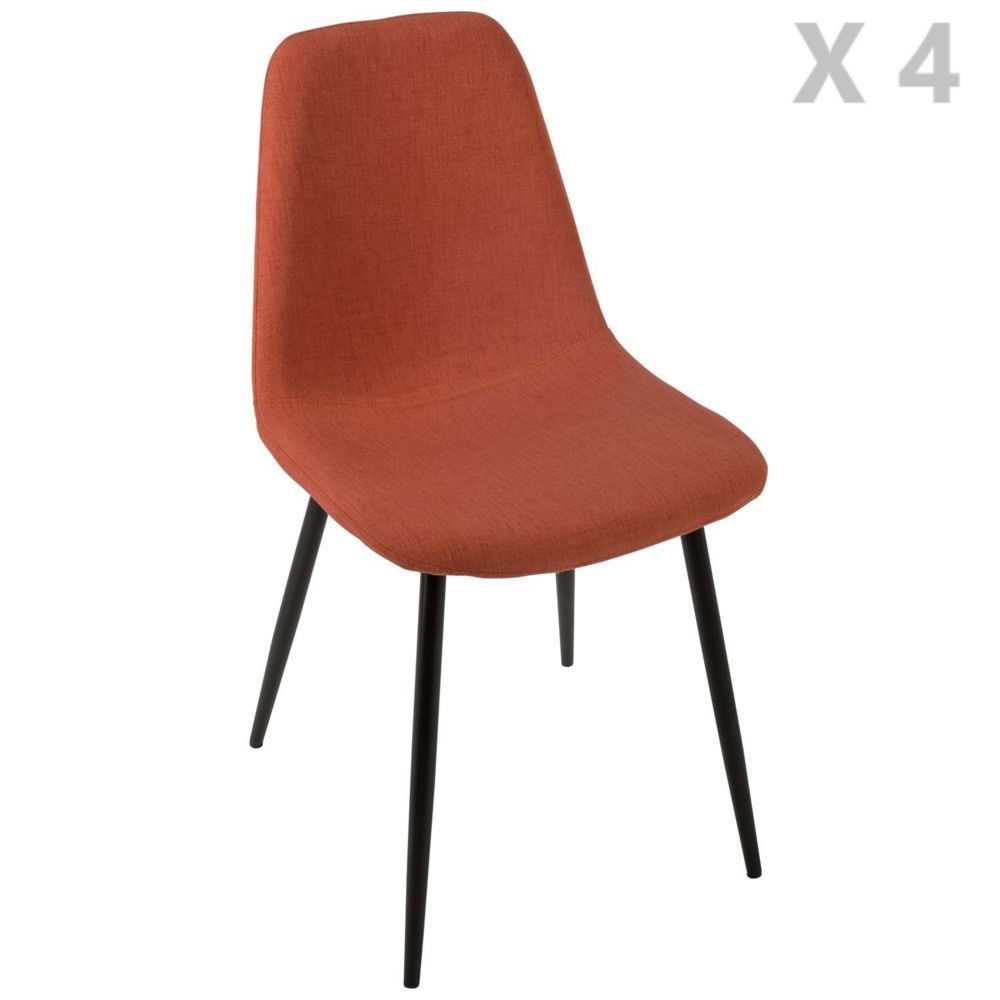 Atmosphera, Createur D'Interieur - 4 Chaises design scandinave Tyka - Orange terracotta - Chaises