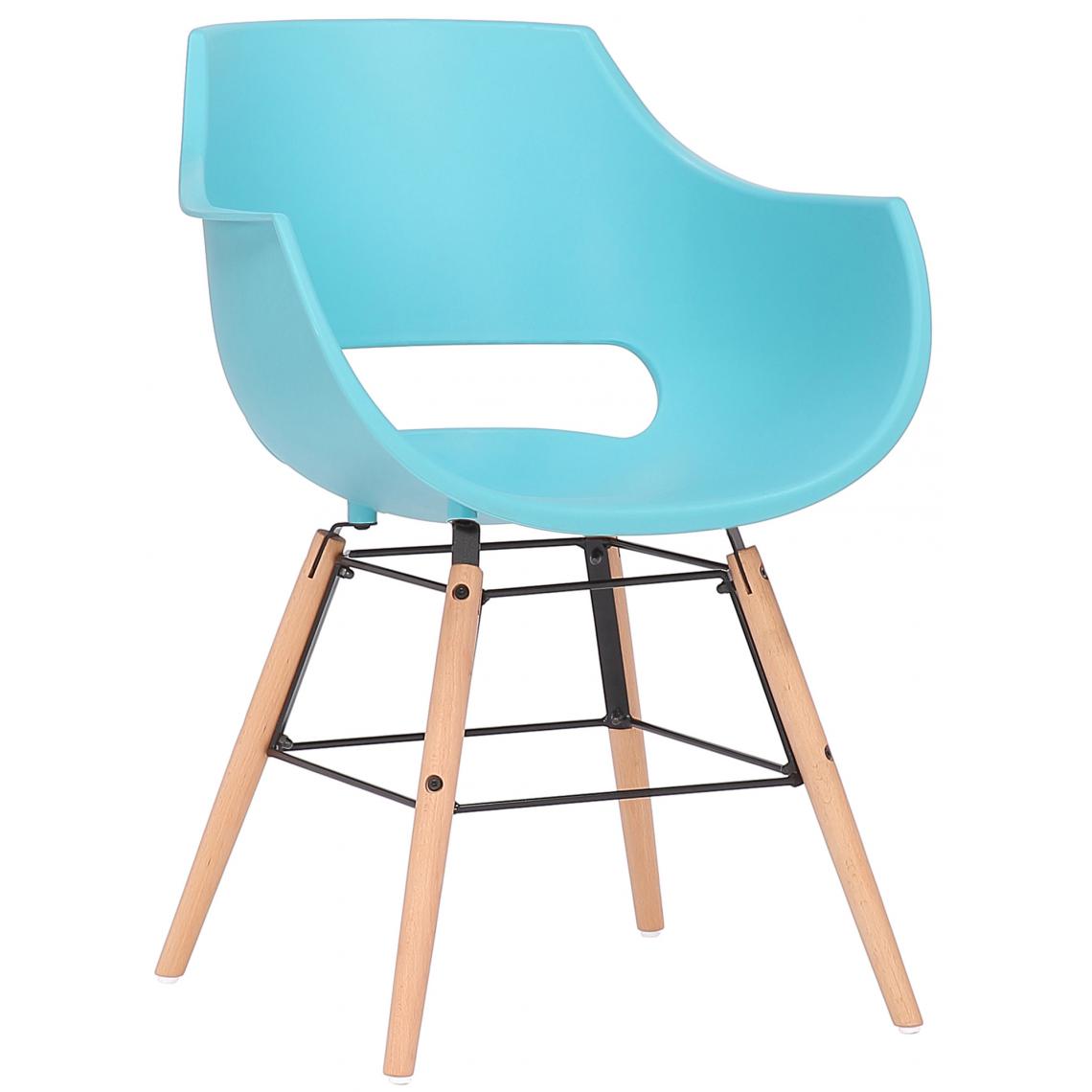 Icaverne - Joli Chaise en plastique gamme Helsinki naturelle couleur bleu - Chaises