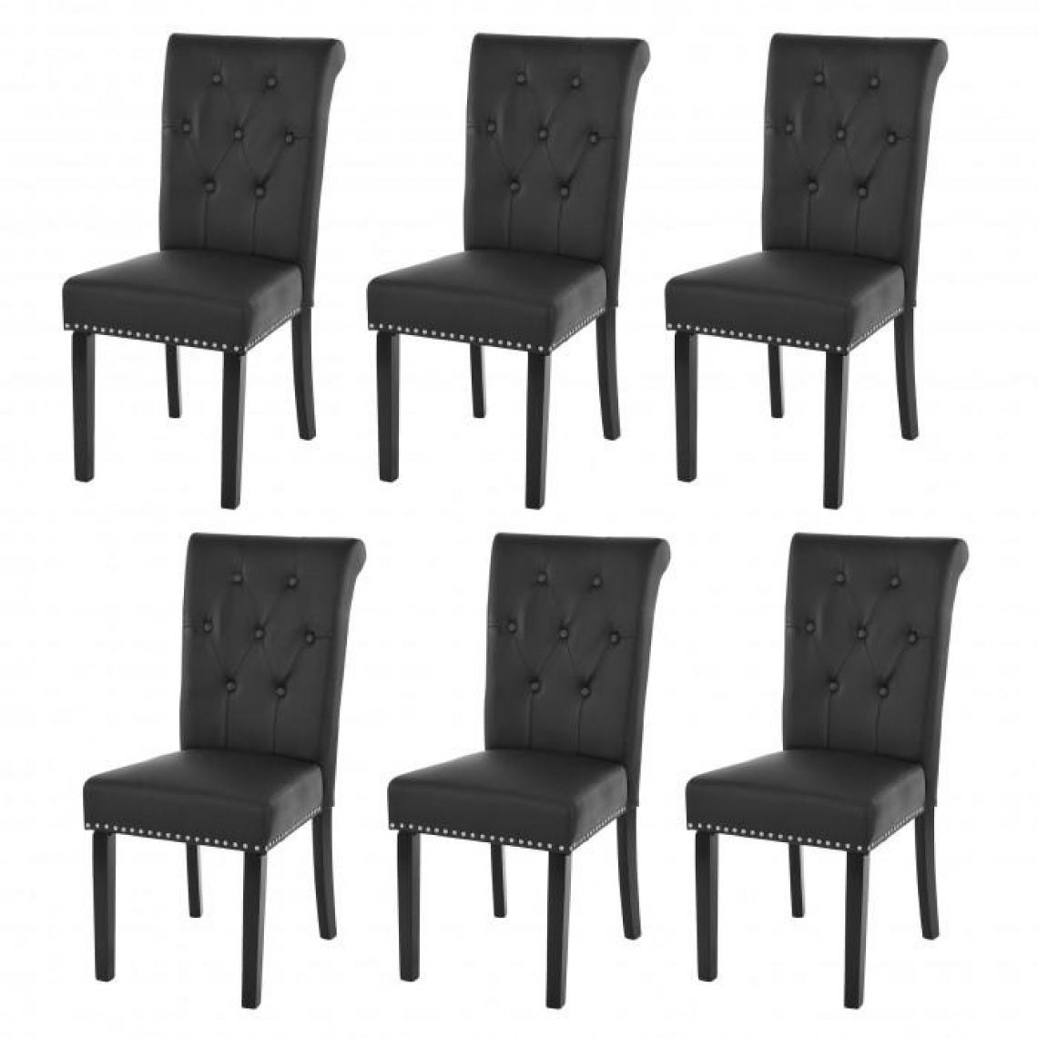 Decoshop26 - Lot de 6 chaises de salle à manger design noir pieds foncés CDS04210 - Chaises