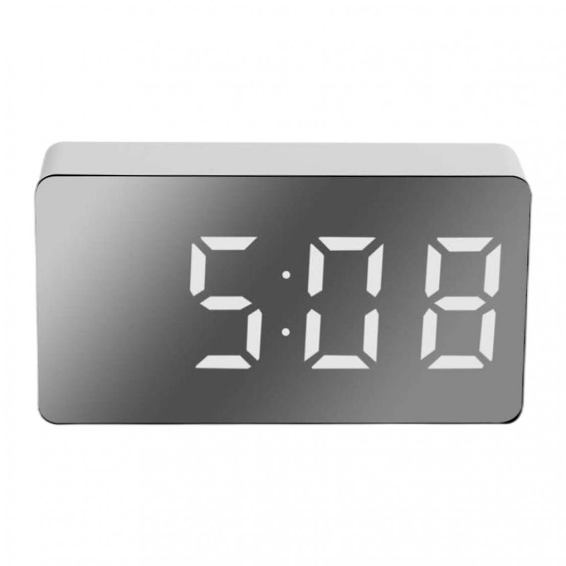 marque generique - Horloge d'affichage à LED miroir de réveil numérique - Réveil
