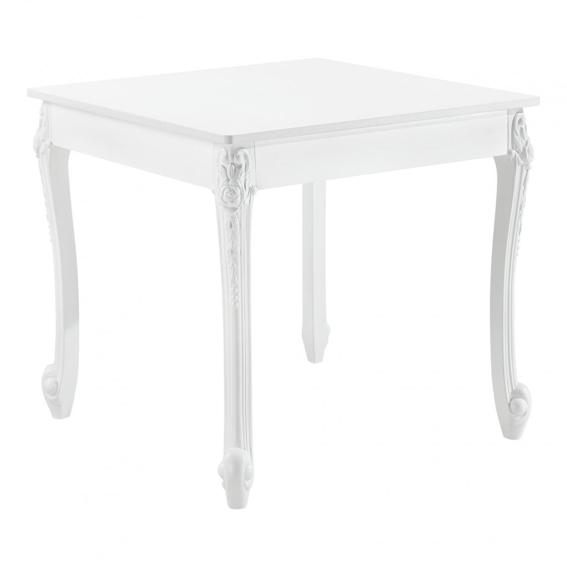 Helloshop26 - Table de salle à manger carrée design élégant pour 2 personnes MDF plastique 80 x 80 x 76 cm blanc 03_0006260 - Tables à manger