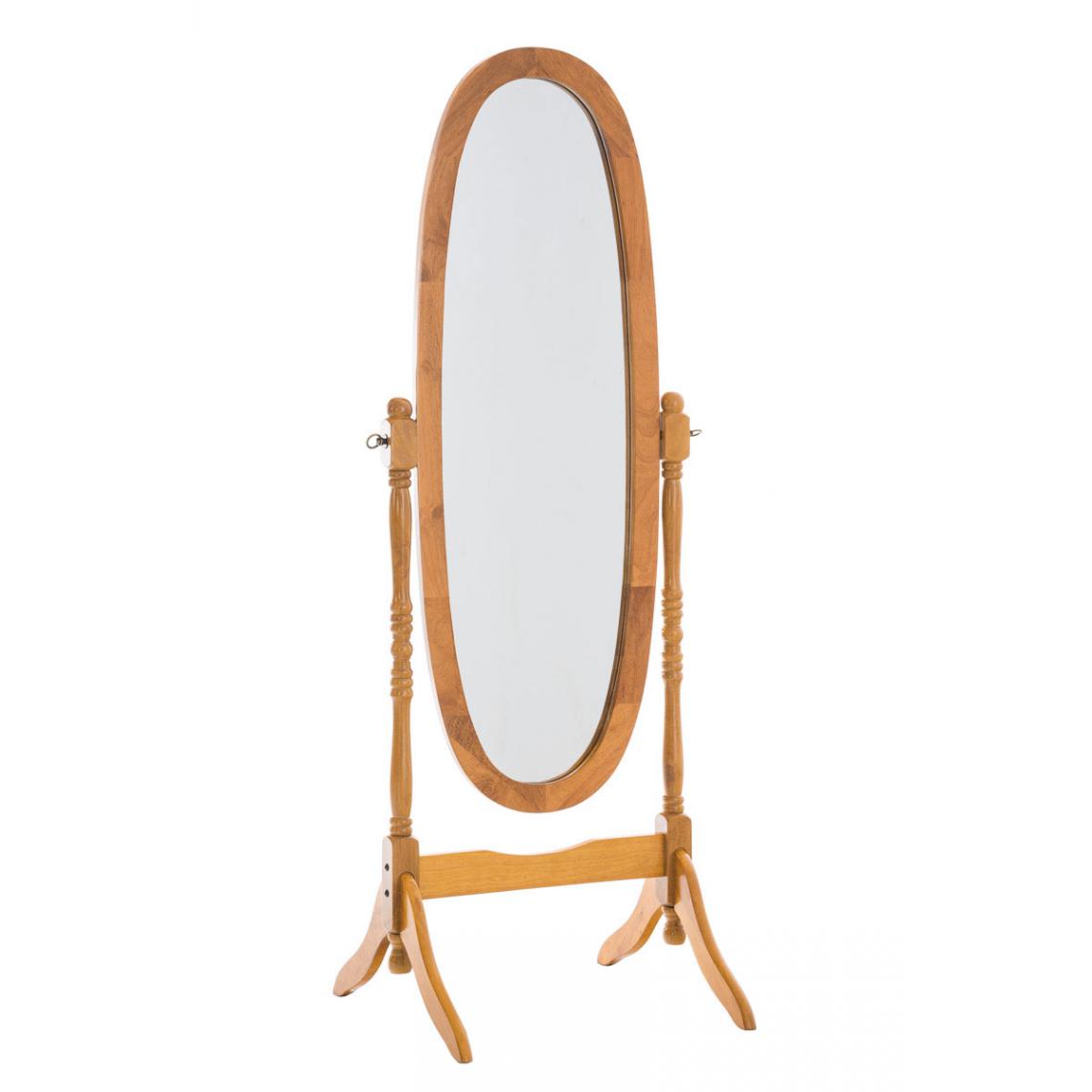 Icaverne - Distingué Miroir sur pied ovale collection Ouagadougou couleur Chêne - Chaises
