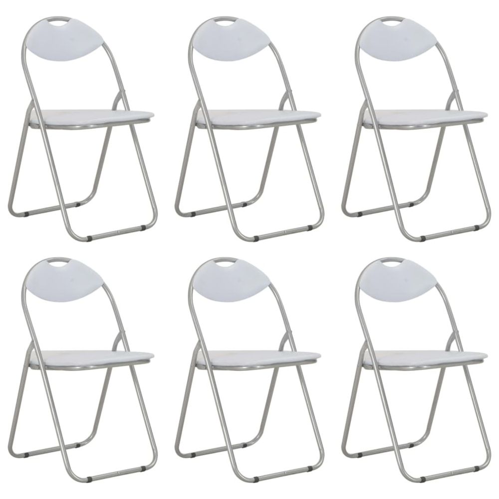 Vidaxl - vidaXL Chaises pliantes de salle à manger 6 pcs Blanc Similicuir - Chaises