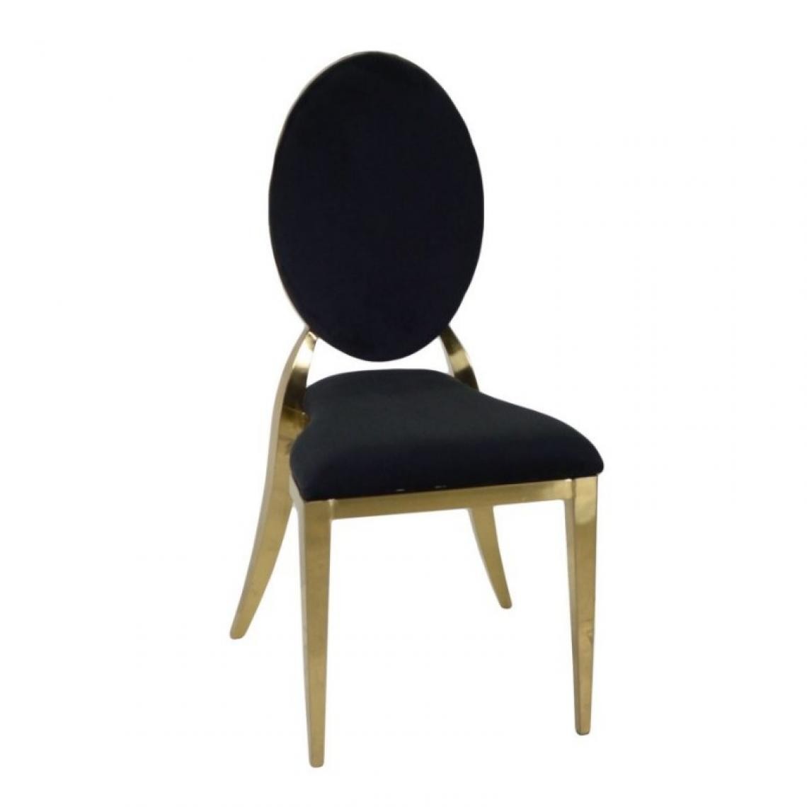 Webmarketpoint - Chaise de salon baroque métal velours or noir cm 43 x 47 x h93 - Chaises