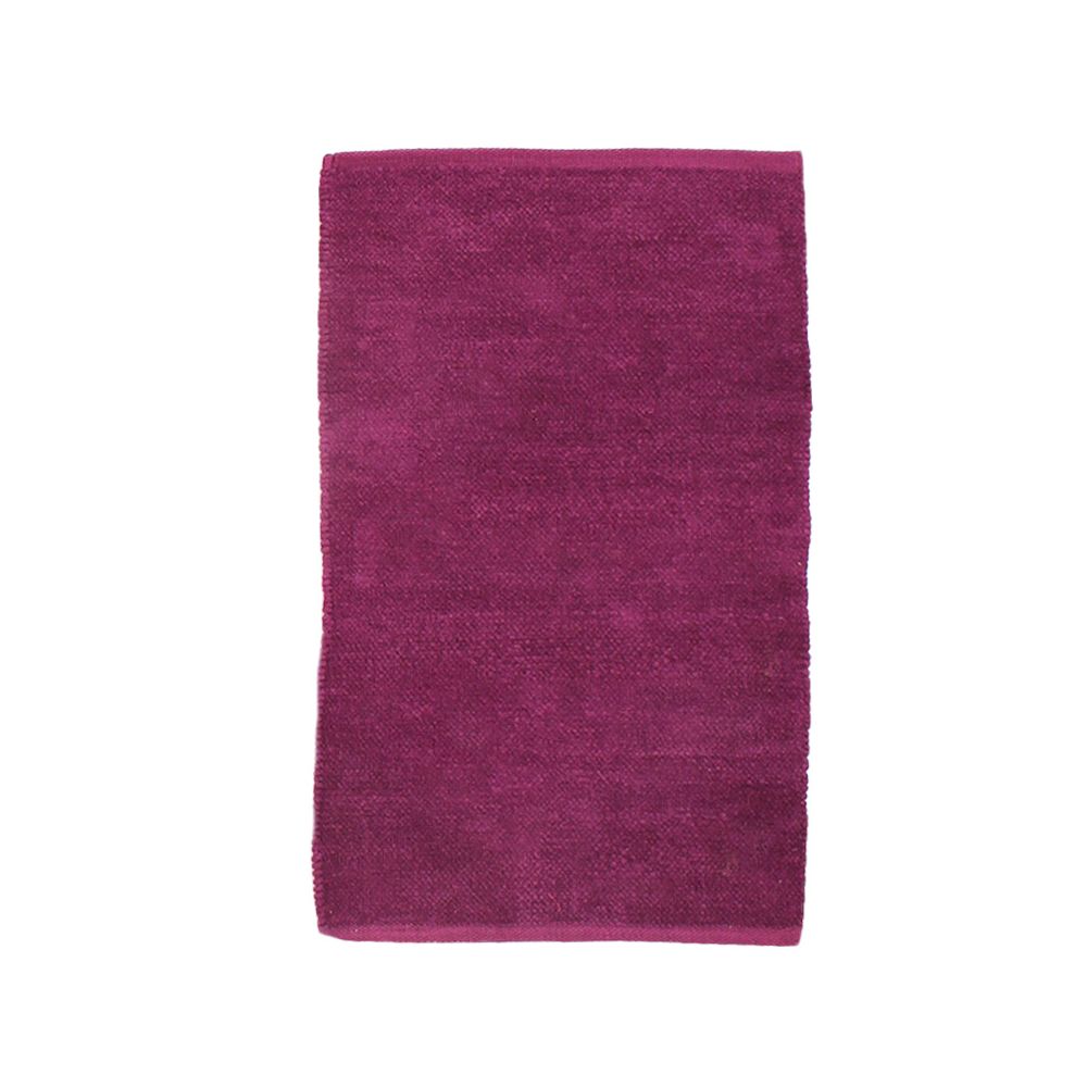 Mon Beau Tapis - CHENILLE - Tapis en coton extra-doux violet 85x55 - Tapis