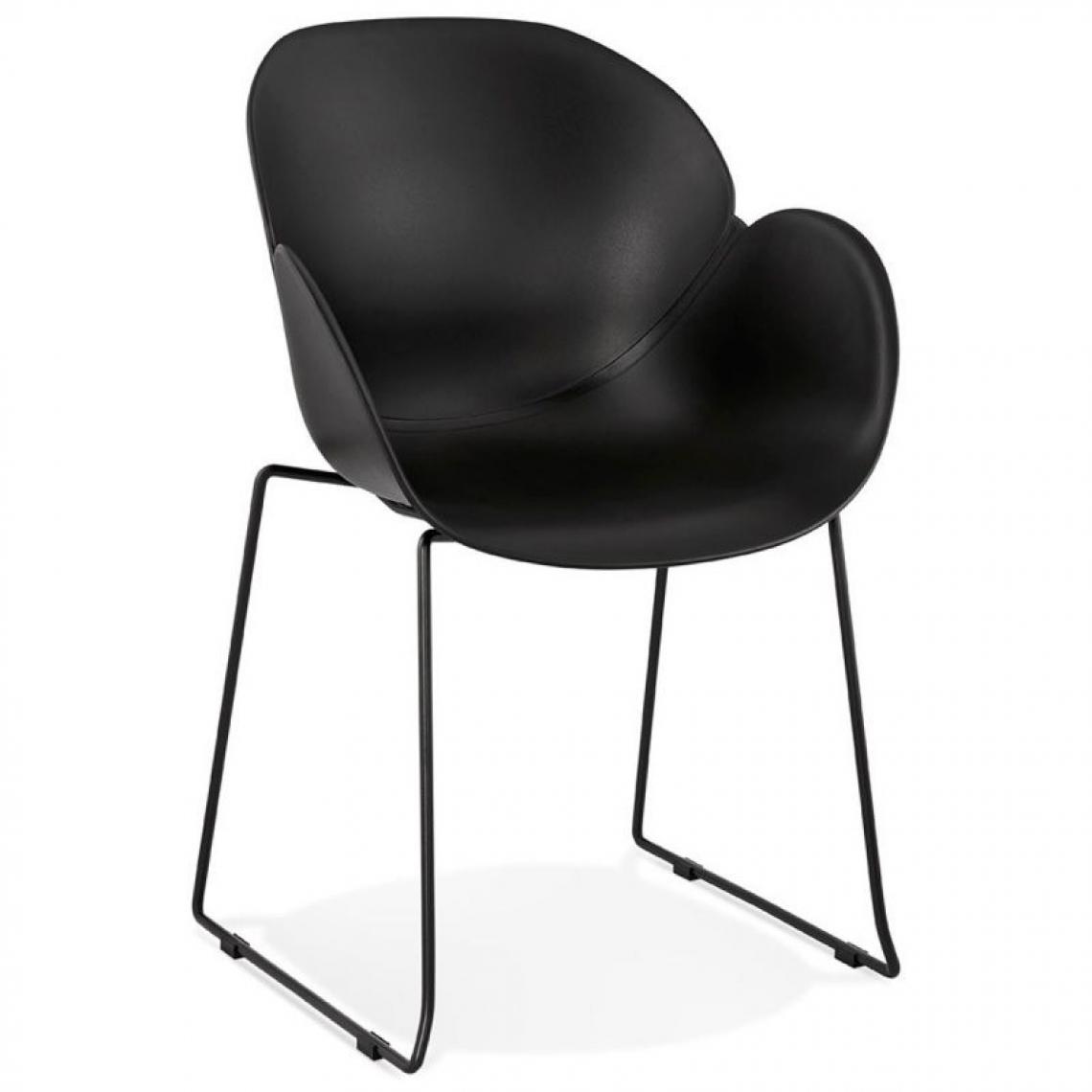 Paris Prix - Chaise Design avec Accoudoirs Riod 89cm Noir - Chaises