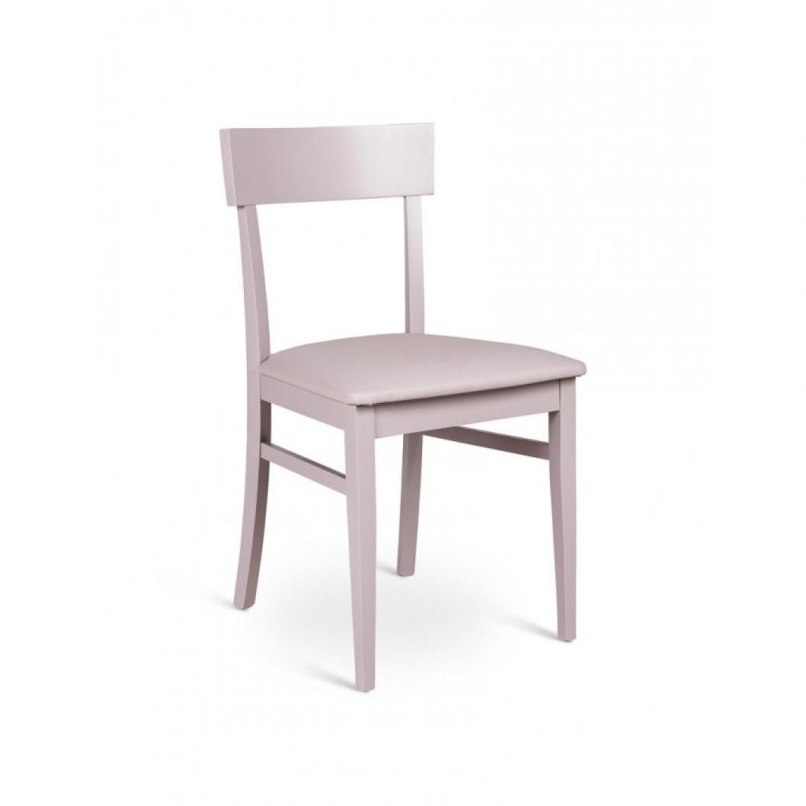 Webmarketpoint - Chaise en bois laqué gris clair avec assise en simili cuir 44x45xh. 82cm - Chaises