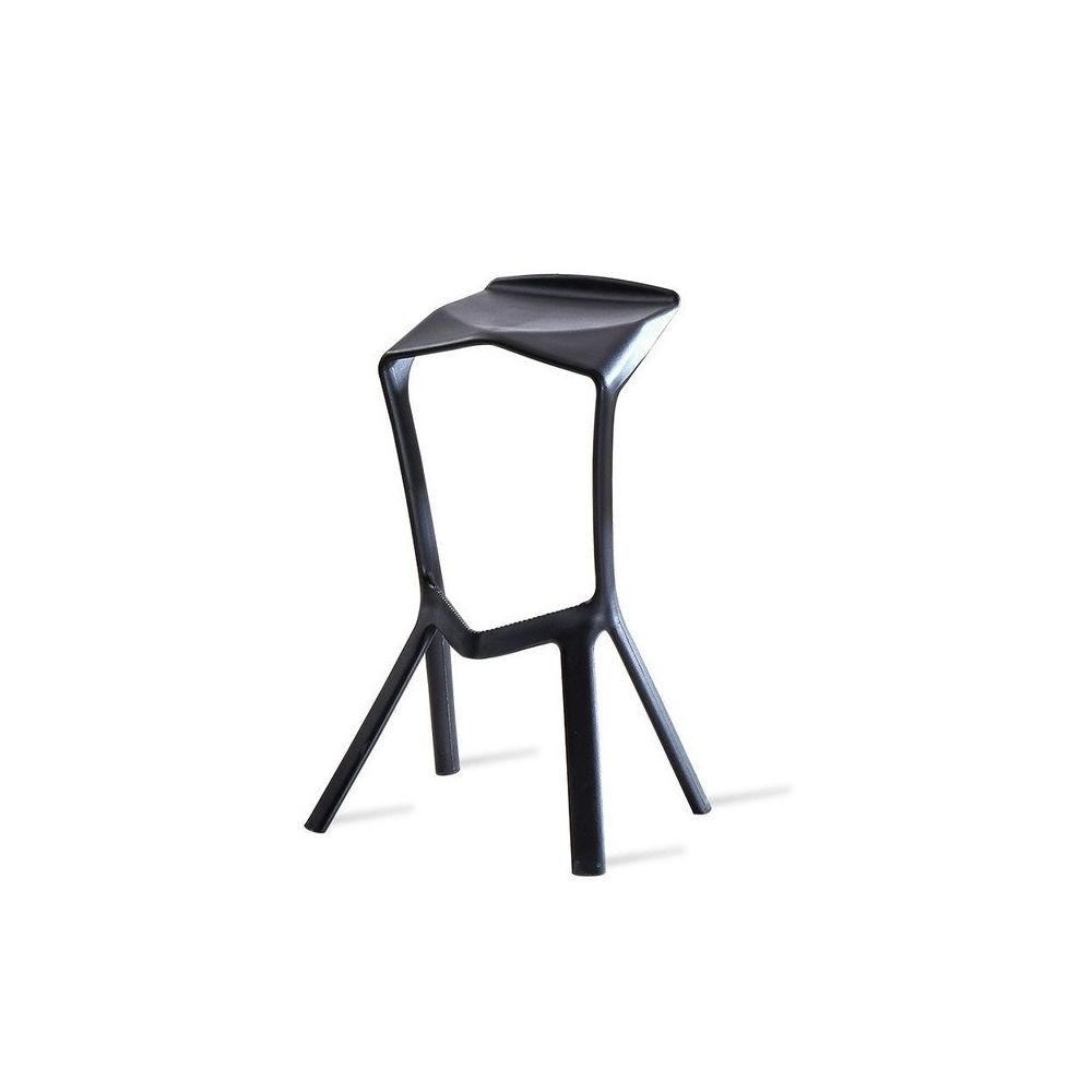Wewoo - Tabouret de bar en tissu simple personnalité chaise de plastique de géométrie nordique de café noir - Chaises