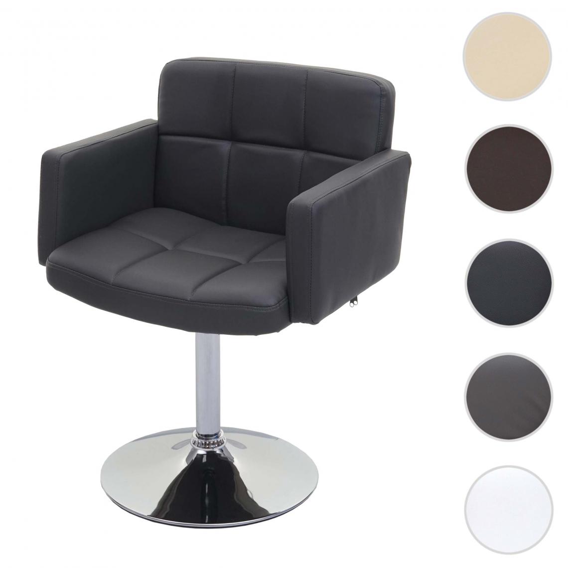 Mendler - Chaise de salle à  manger Orlando, chaise de cuisine chaise pivotante, similicuir chromé ~ gris - Chaises