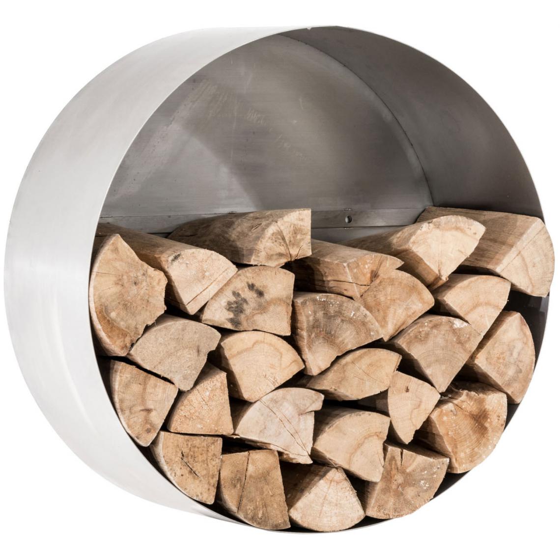 Icaverne - Moderne Support à bois reference Wellington 70x30 couleur acier inoxydable - Chaises
