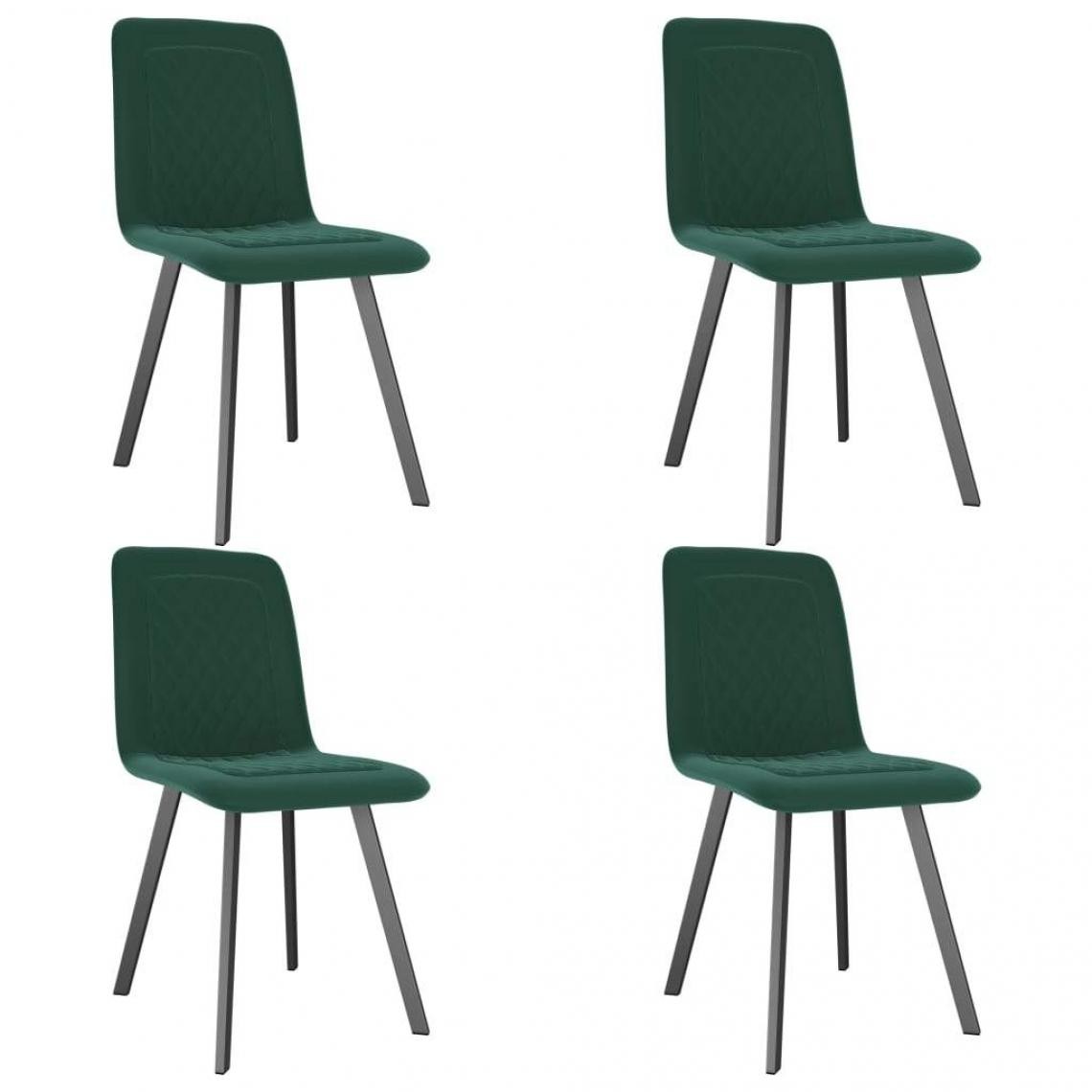 Decoshop26 - Lot de 4 chaises de salle à manger cuisine design moderne velours vert CDS022067 - Chaises