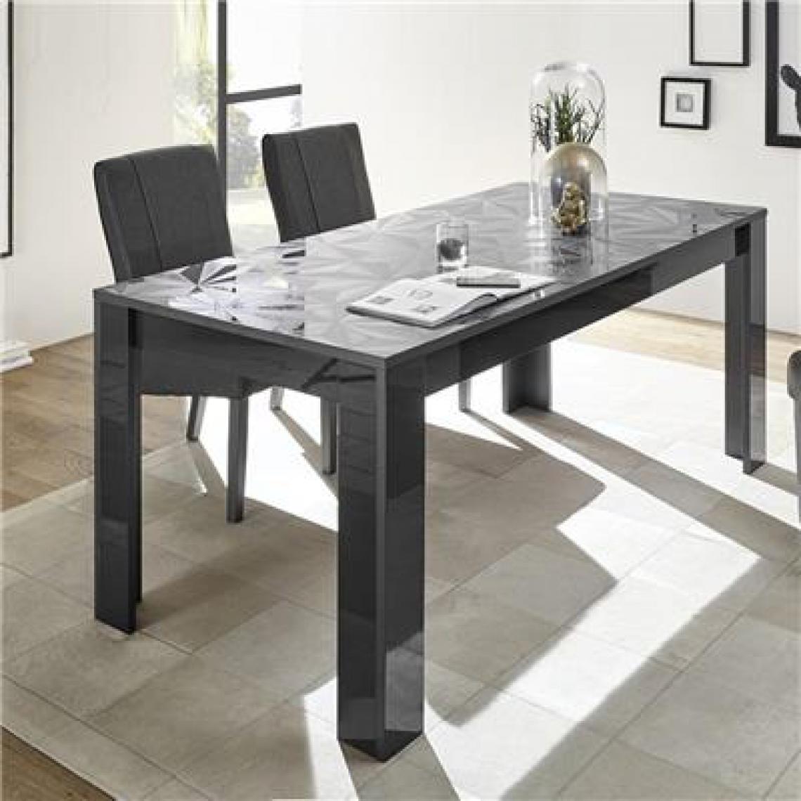 Nouvomeuble - Table extensible 180 gris laqué design PAOLO 3 - Tables à manger