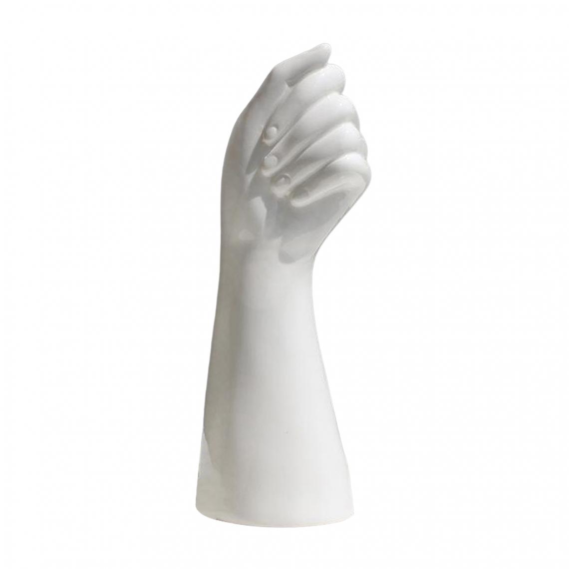 marque generique - Forme de la main En Céramique Vase Artificielle Fleurs Pots 9.3 pouces Mariage Décorations À La Maison - Vases
