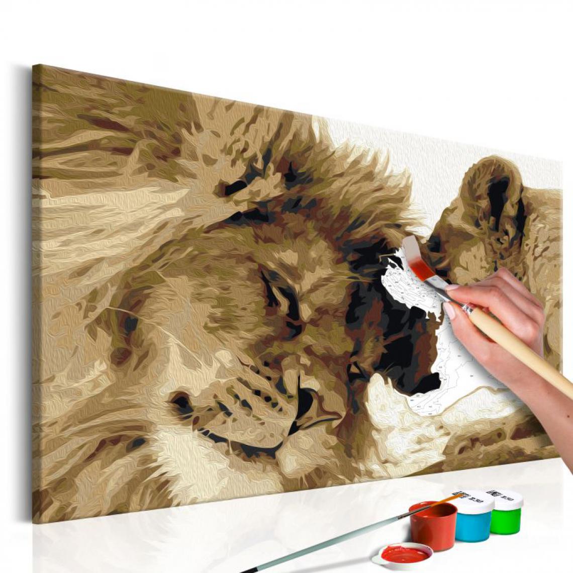 Paris Prix - Tableau à Peindre Soi-Même Lion & Lionne Amour 40x60cm - Tableaux, peintures