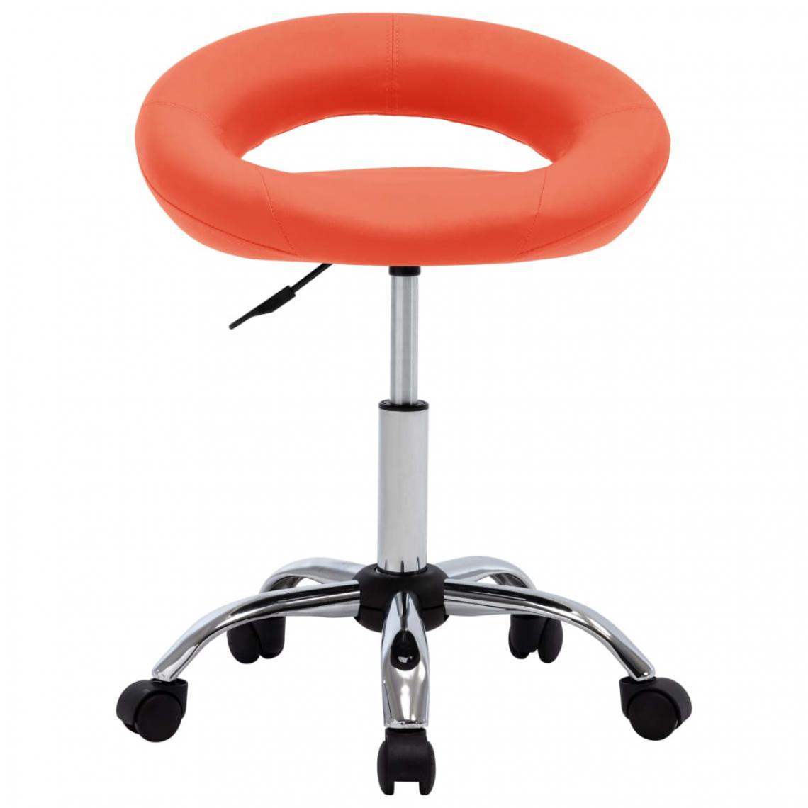 Icaverne - Icaverne - Chaises de bureau gamme Chaise de travail roulante Orange Similicuir - Chaises