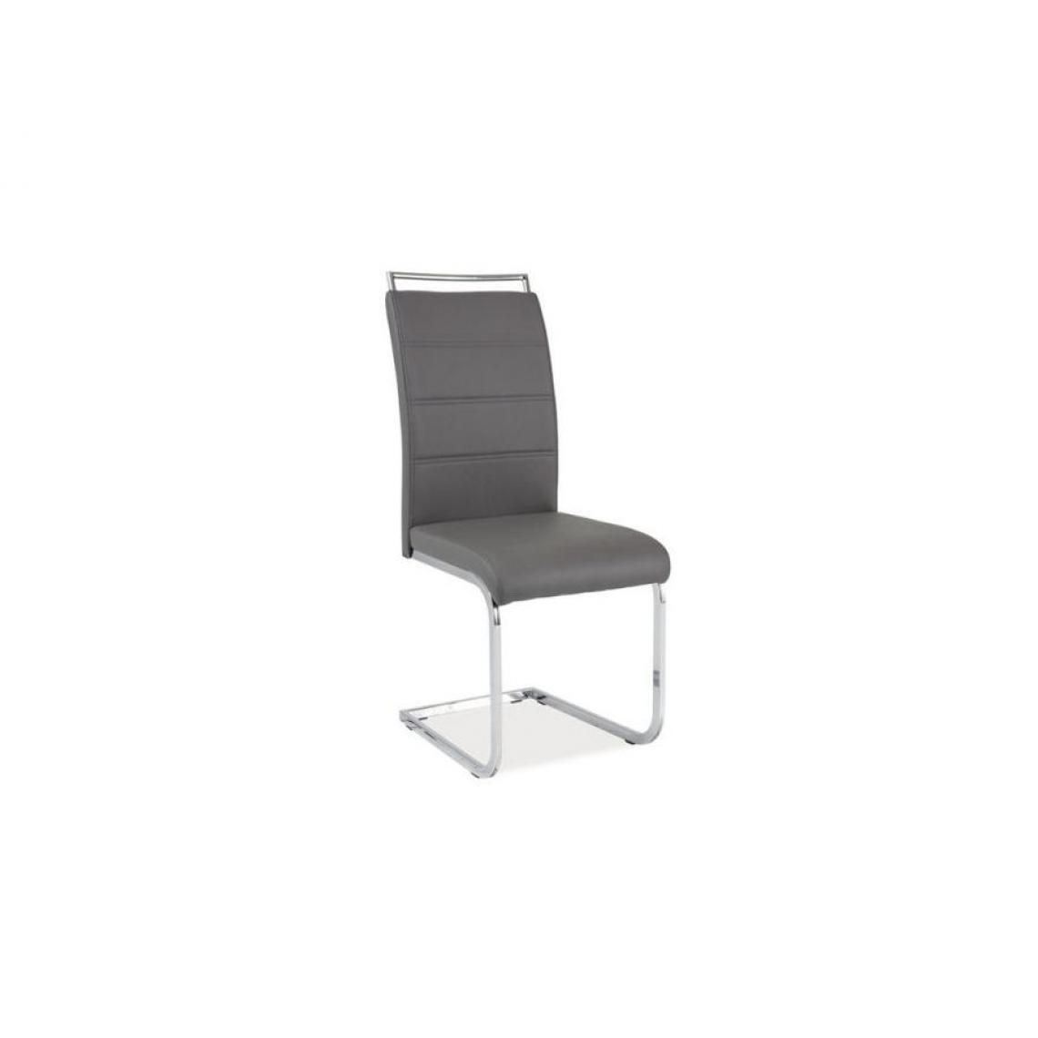 Hucoco - SHYRA | Chaise bicolore style moderne | Dimensions 102x41x42 cm | Rembourrage en cuir écologique | Chaise salle à manger - Gris - Chaises