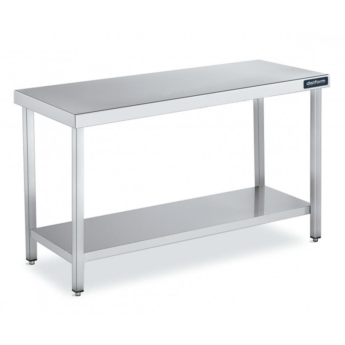 DISTFORM - Table Centrale en Inox avec 1 étagère Profondeur 700 mm - Distform - Acier inoxydable600x700 - Tables à manger