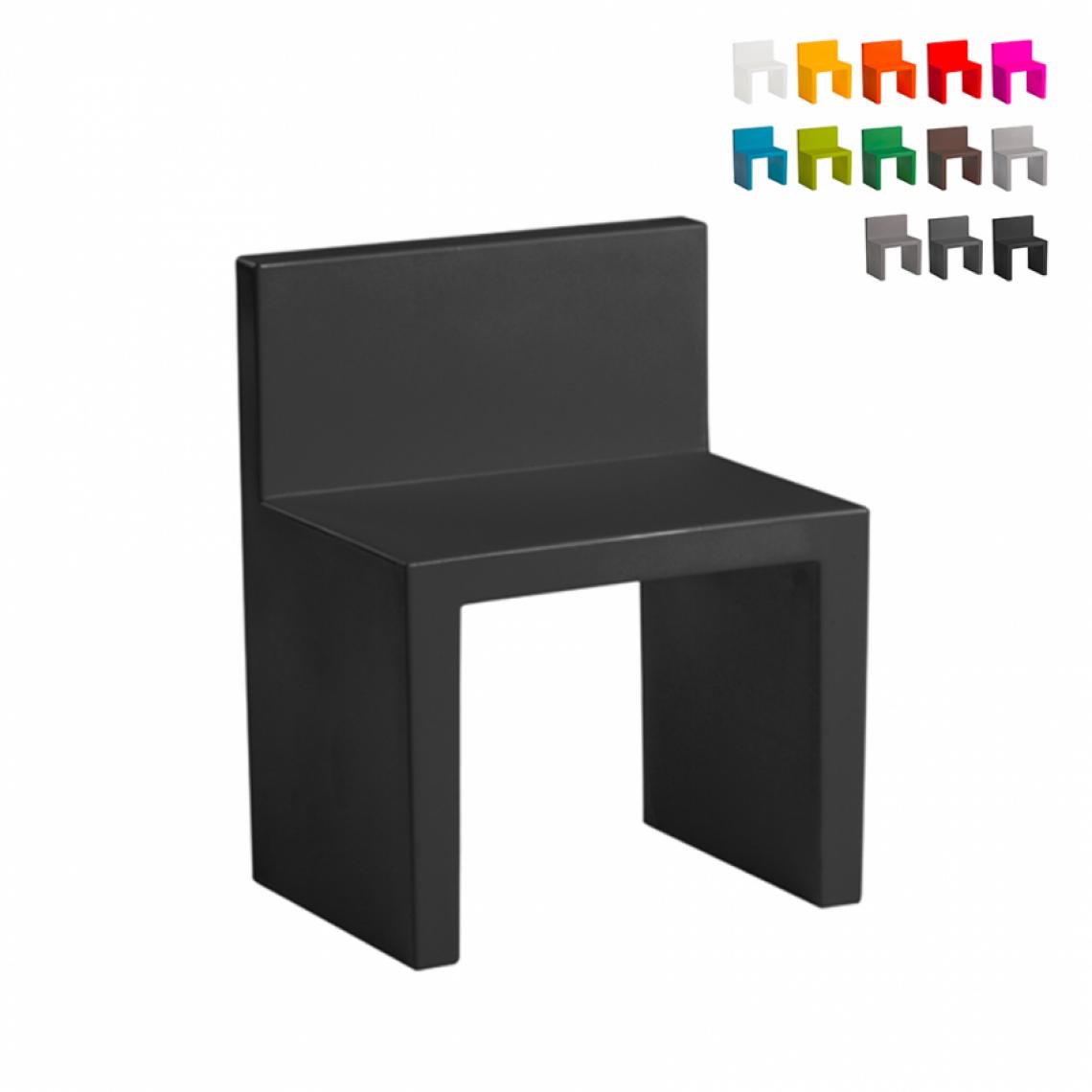 Slide - Chaise au design moderne Slide Angolo Retto pour la maison et le jardin, Couleur: Noir - Chaises