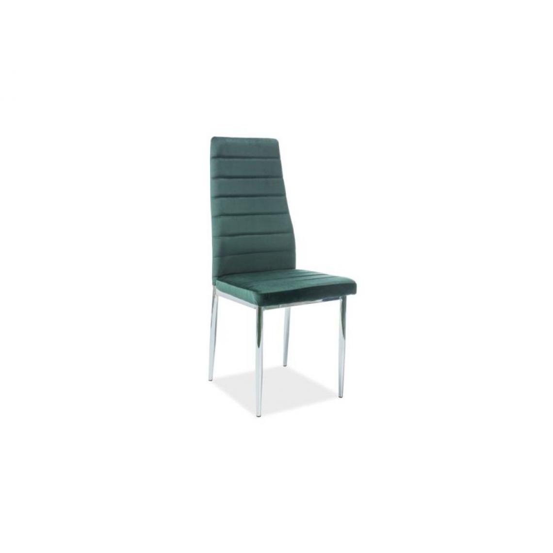 Hucoco - NOOMI | Chaise rembourrée salle à manger/salon | Dimensions 96x40x38 cm | Rembourrage tissu velouté | Style glamour - Vert - Chaises