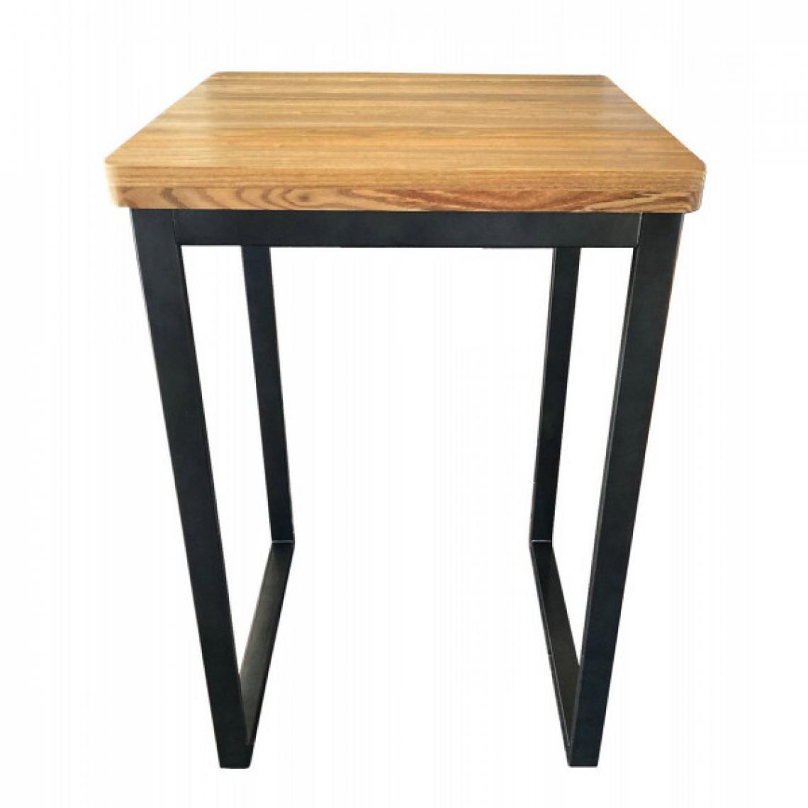 Mathi Design - NEVADA - Mange debout carré 70 cm acier/bois massif clair - Tables à manger