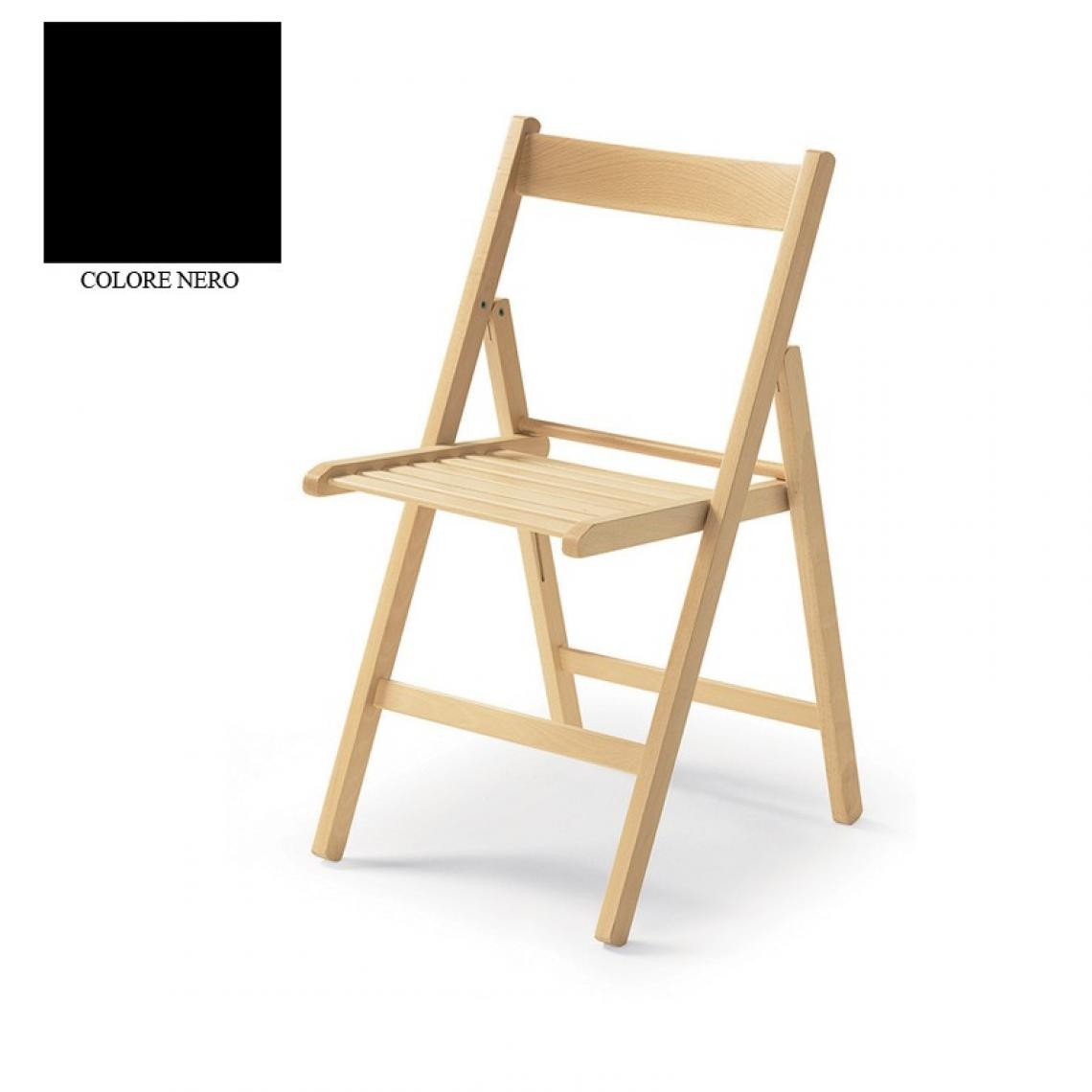 Webmarketpoint - Chaise pliante en hêtre noir de haute qualité 43x48xh.79 cm - Chaises