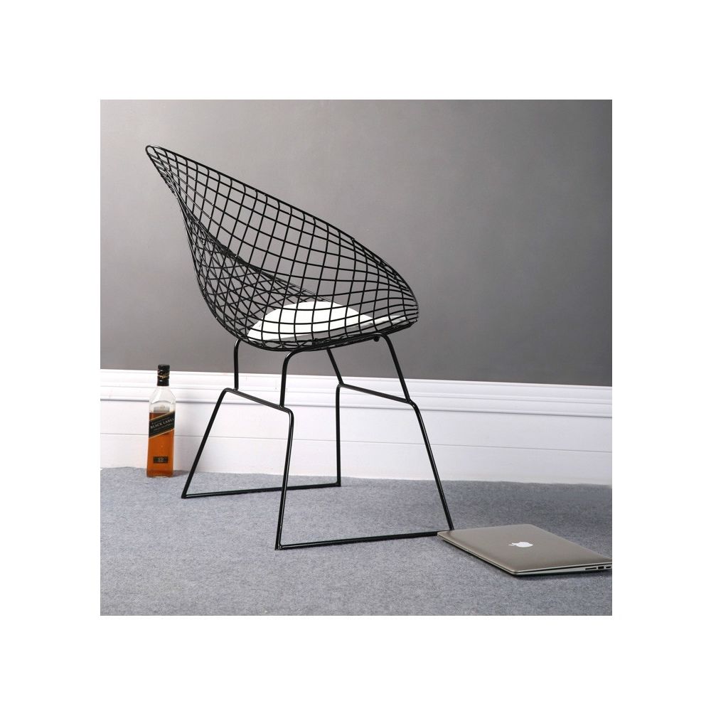 Wewoo - Chaise de salle à manger de personnalité créatrice décontractée en métal creux minimaliste nordique moderne noir - Chaises