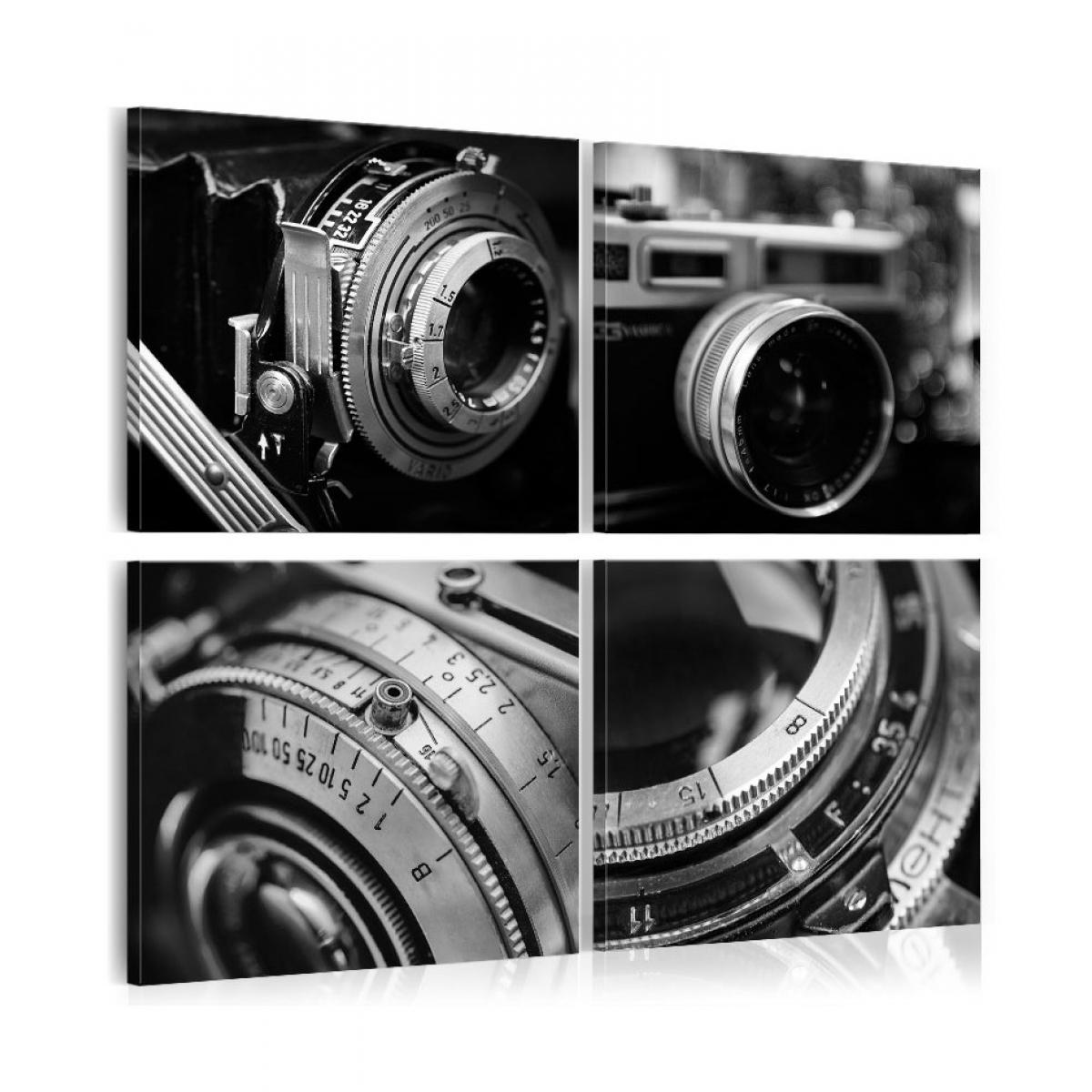 Artgeist - Tableau - Vintage Cameras 90x90 - Tableaux, peintures
