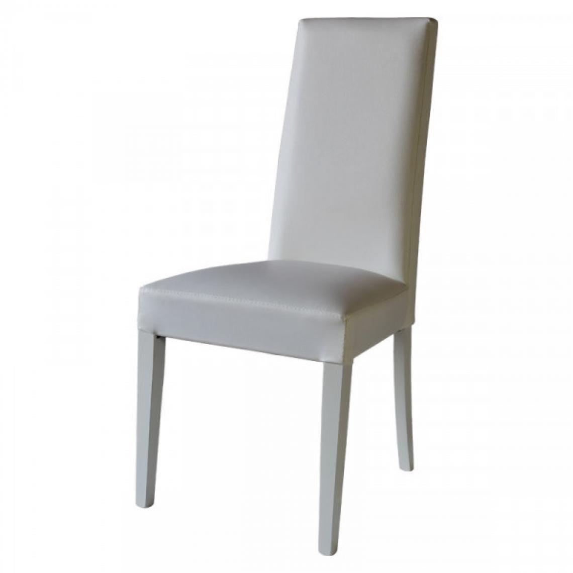 Dansmamaison - Duo de chaises en similicuir Blanc - VENISE - L 54 x l 46 x H 99 cm - Chaises