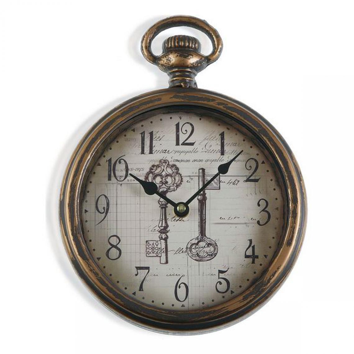 VERSA - Horloge Murale Keys Métal (28 x 5 x 22 cm) - Horloges, pendules
