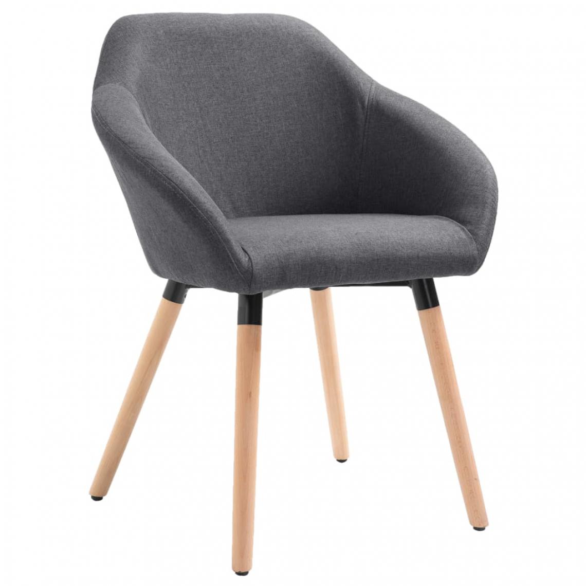 Decoshop26 - Chaise de salle à manger design moderne pieds en bois tissu gris foncé CDS020040 - Chaises