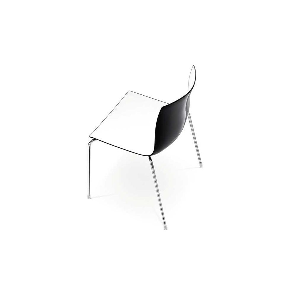 Arper - Catifa 46 Chaise 0251 bicolour - noir/blanc - chromé - Chaises