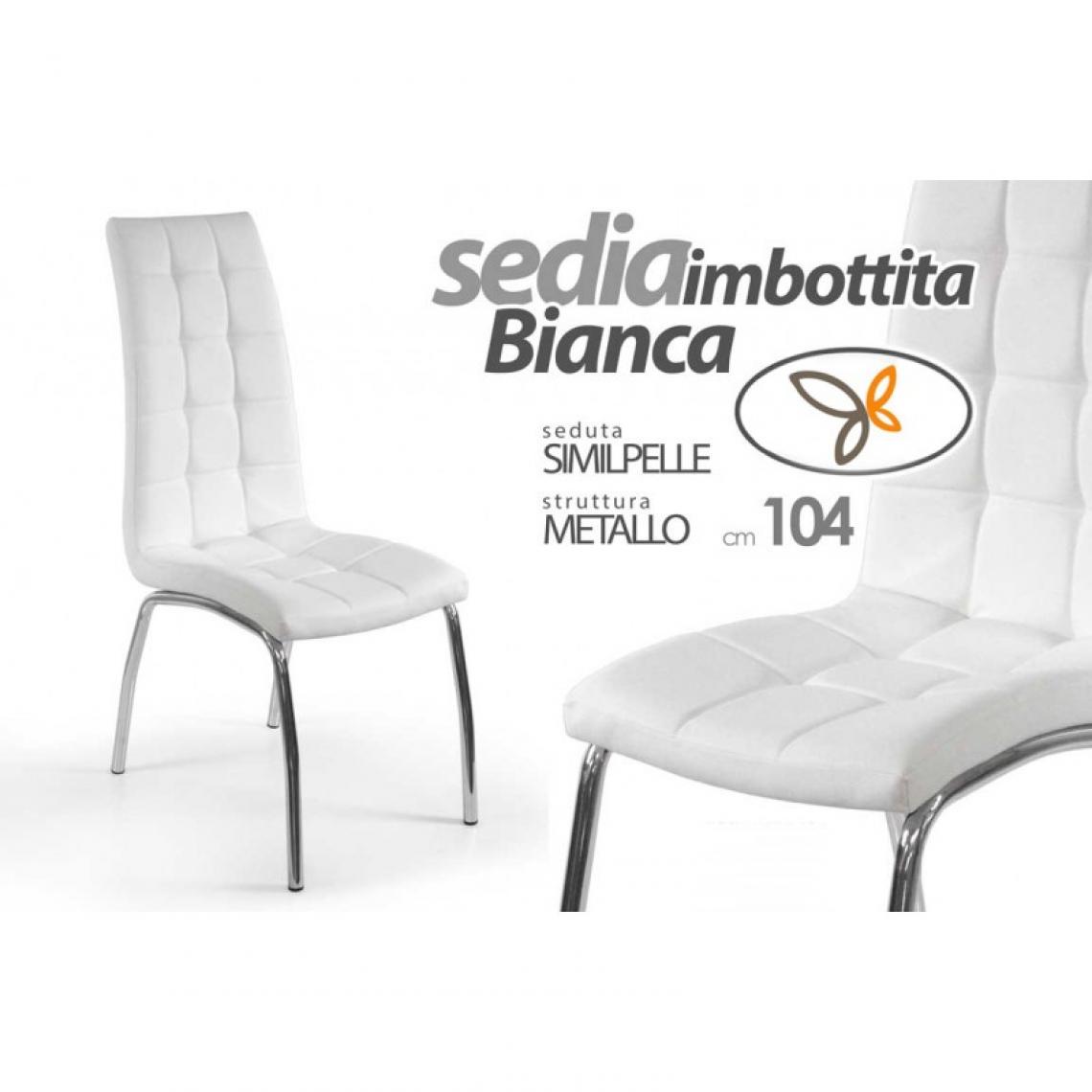 Webmarketpoint - Chaise longue de bureau en éco-cuir blanc avec pieds chromés - Chaises