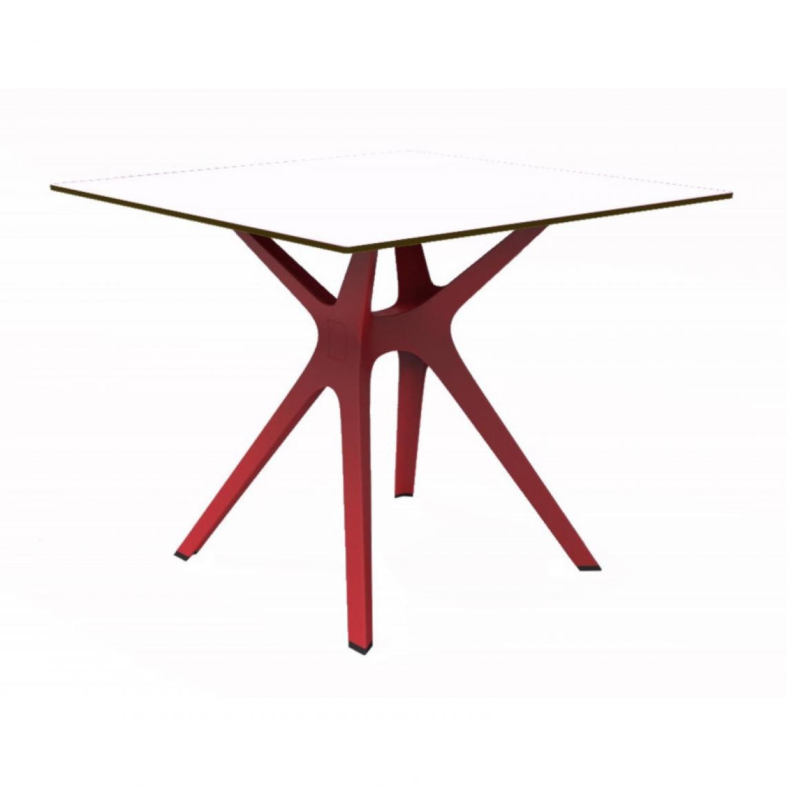 Resol - Table Phenolique 90x90 Pied De Table Vela "s" - Resol - Pied Rouge - Tableau BlancAluminium, phénolique compact, fibre de verre, p - Tables à manger