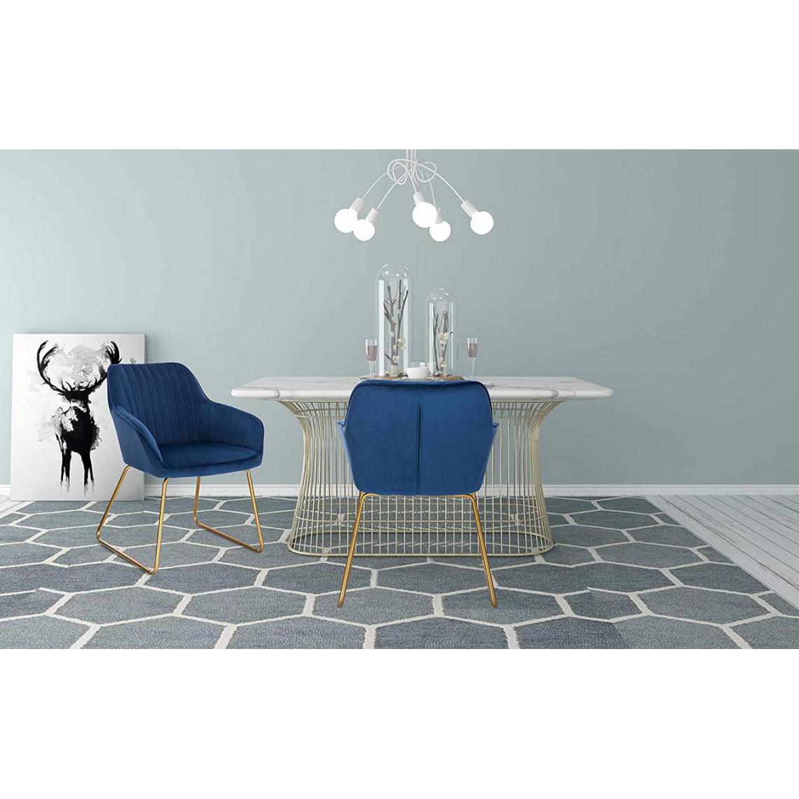 MercatoXL - 1x salle à manger des chaises de modèle bleu de velours - Tables à manger