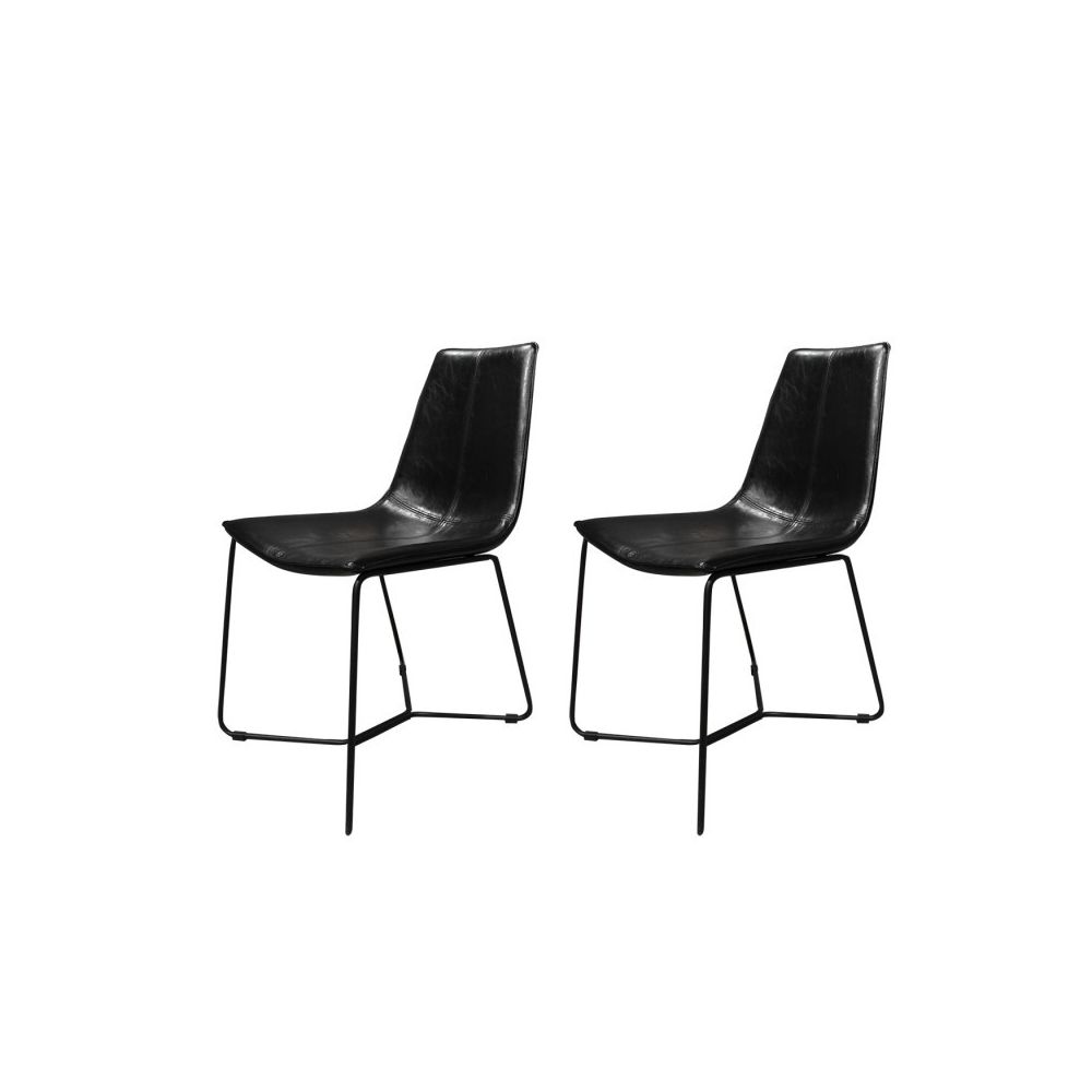 Meubletmoi - Lot de 2 chaises noires - STEEVE - Chaises