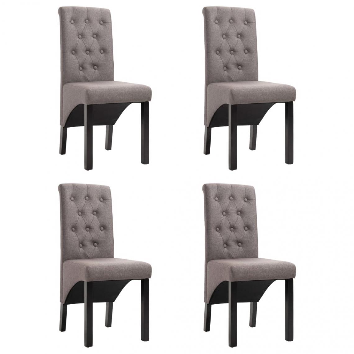 Decoshop26 - Lot de 4 chaises de salle à manger cuisine design moderne tissu taupe CDS021990 - Chaises