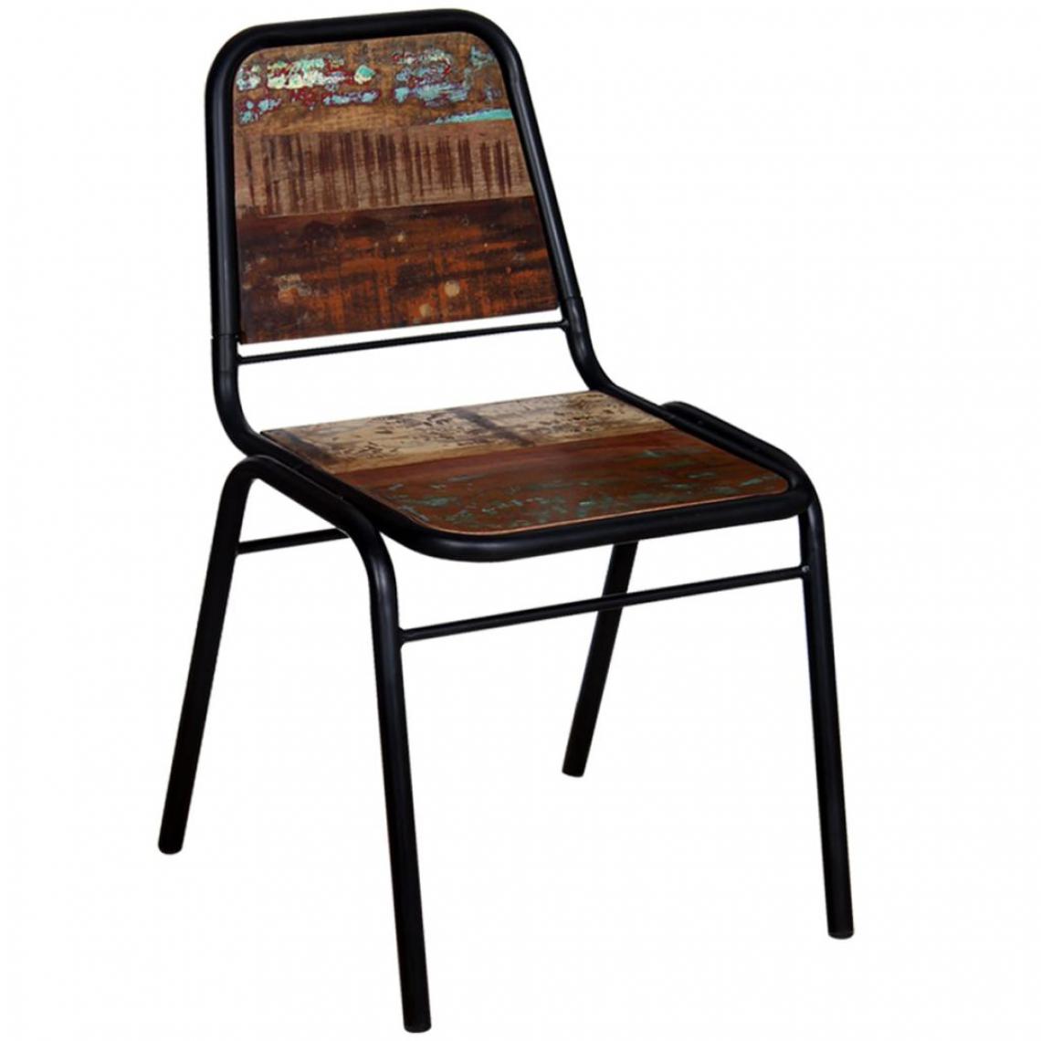 Decoshop26 - Lot de 6 chaises de salle à manger cuisine style industriel bois de récupération solide CDS022243 - Chaises